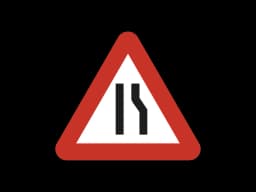 Versmalde Rijstroken Icon Nederlandse Verkeersborden en tekens - volledig overzicht